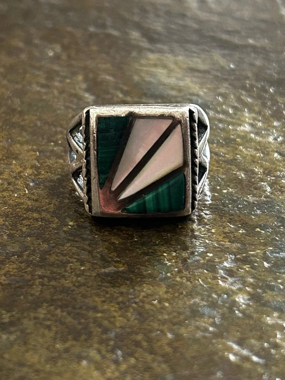 Heavy Navajo Solid Sterling Silver Ring size 9